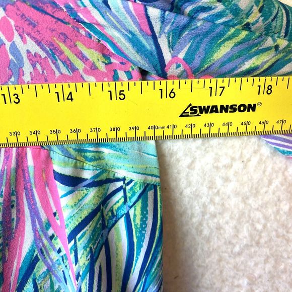 Lilly Pulitzer Adira in Multi Scarlet Off Shoulder Silk Top Blouse Size XXS - Picture 10 of 11